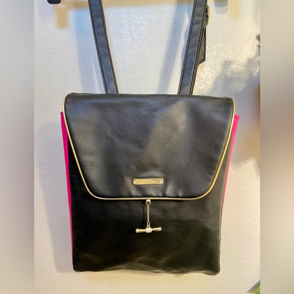 Juicy Couture Pink + Black Backpack Purse